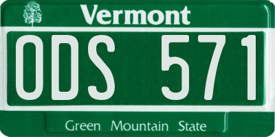 VT license plate ODS571
