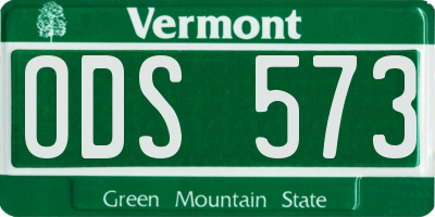VT license plate ODS573