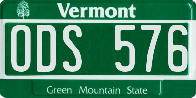 VT license plate ODS576