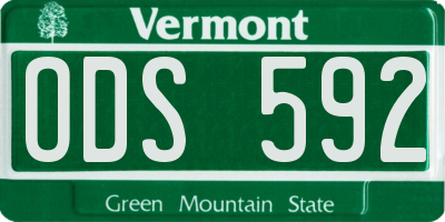 VT license plate ODS592
