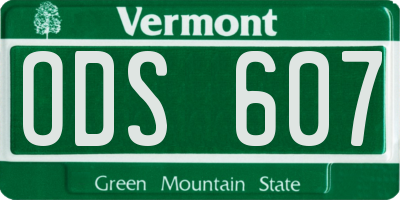 VT license plate ODS607