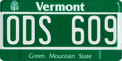 VT license plate ODS609