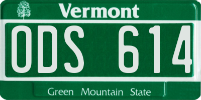 VT license plate ODS614