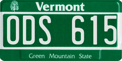 VT license plate ODS615