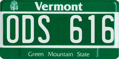 VT license plate ODS616