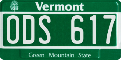 VT license plate ODS617