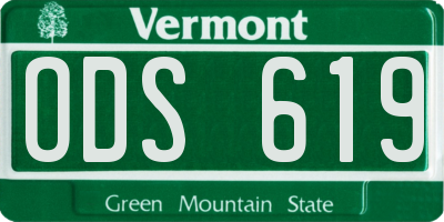 VT license plate ODS619