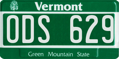 VT license plate ODS629