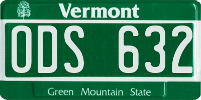 VT license plate ODS632