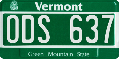 VT license plate ODS637