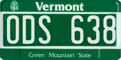 VT license plate ODS638