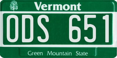 VT license plate ODS651