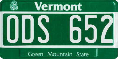 VT license plate ODS652
