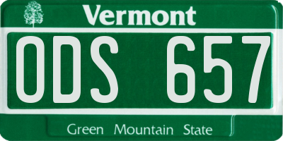 VT license plate ODS657