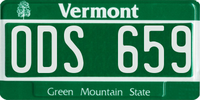 VT license plate ODS659