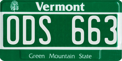 VT license plate ODS663