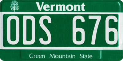 VT license plate ODS676