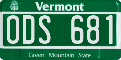 VT license plate ODS681