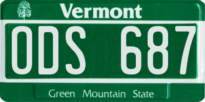 VT license plate ODS687