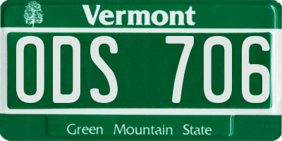 VT license plate ODS706