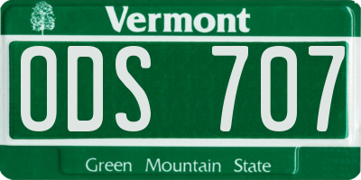 VT license plate ODS707