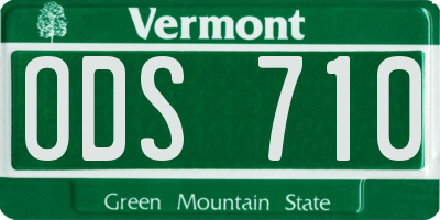 VT license plate ODS710