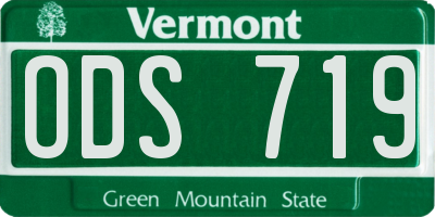 VT license plate ODS719