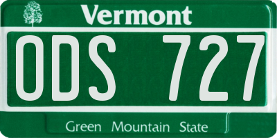 VT license plate ODS727