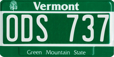 VT license plate ODS737