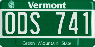 VT license plate ODS741