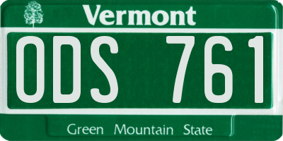 VT license plate ODS761