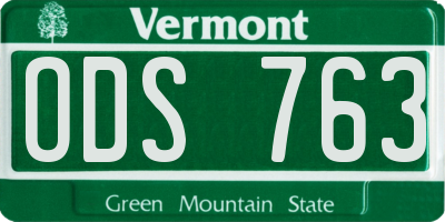 VT license plate ODS763