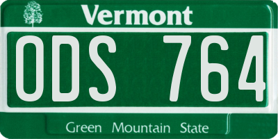 VT license plate ODS764