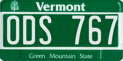 VT license plate ODS767
