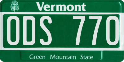 VT license plate ODS770