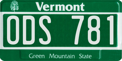 VT license plate ODS781