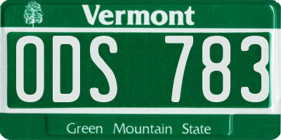 VT license plate ODS783