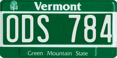 VT license plate ODS784
