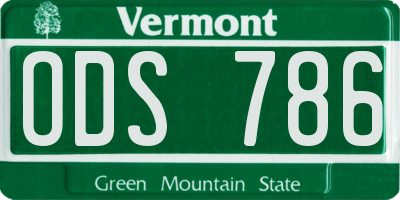 VT license plate ODS786