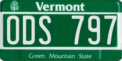 VT license plate ODS797