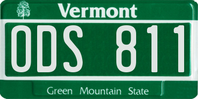 VT license plate ODS811