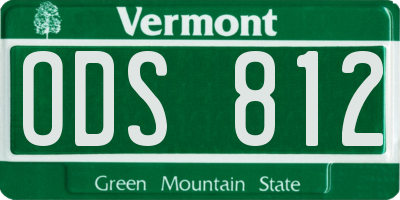 VT license plate ODS812