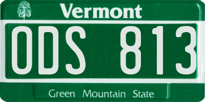 VT license plate ODS813