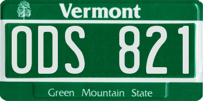 VT license plate ODS821