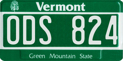 VT license plate ODS824