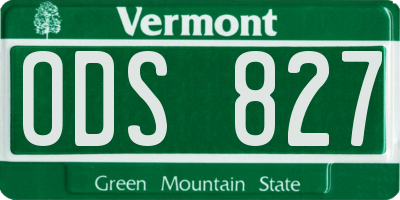 VT license plate ODS827