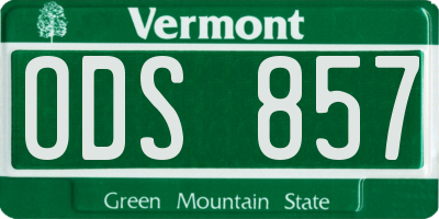 VT license plate ODS857