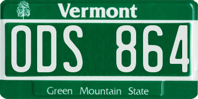 VT license plate ODS864