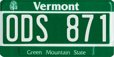 VT license plate ODS871