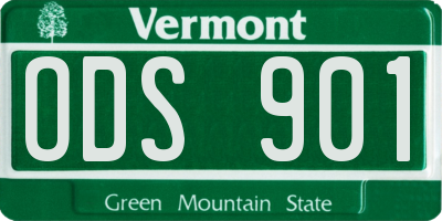 VT license plate ODS901